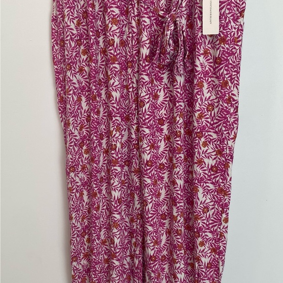 Anthropologie Pink Abstract Floral Smocked Joggers New - Picture 11 of 13